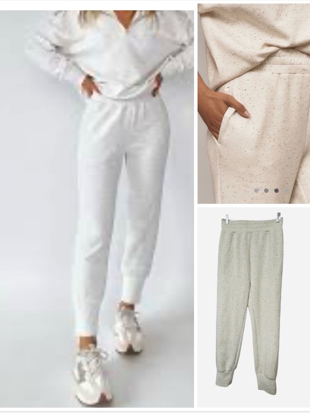 Varley slim cuff pant ivory marl